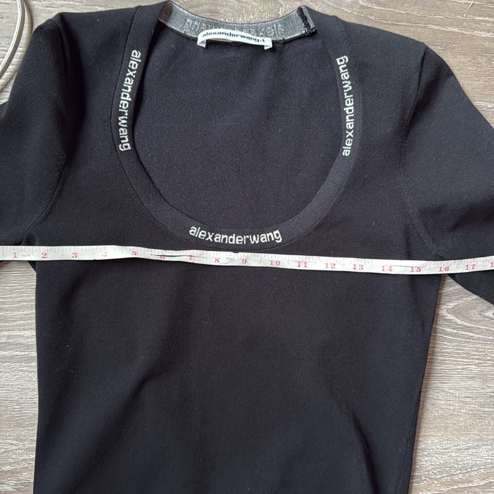 Alexander Wang Black Logo Trim Short Sleeve Top - Picture 11 of 13
